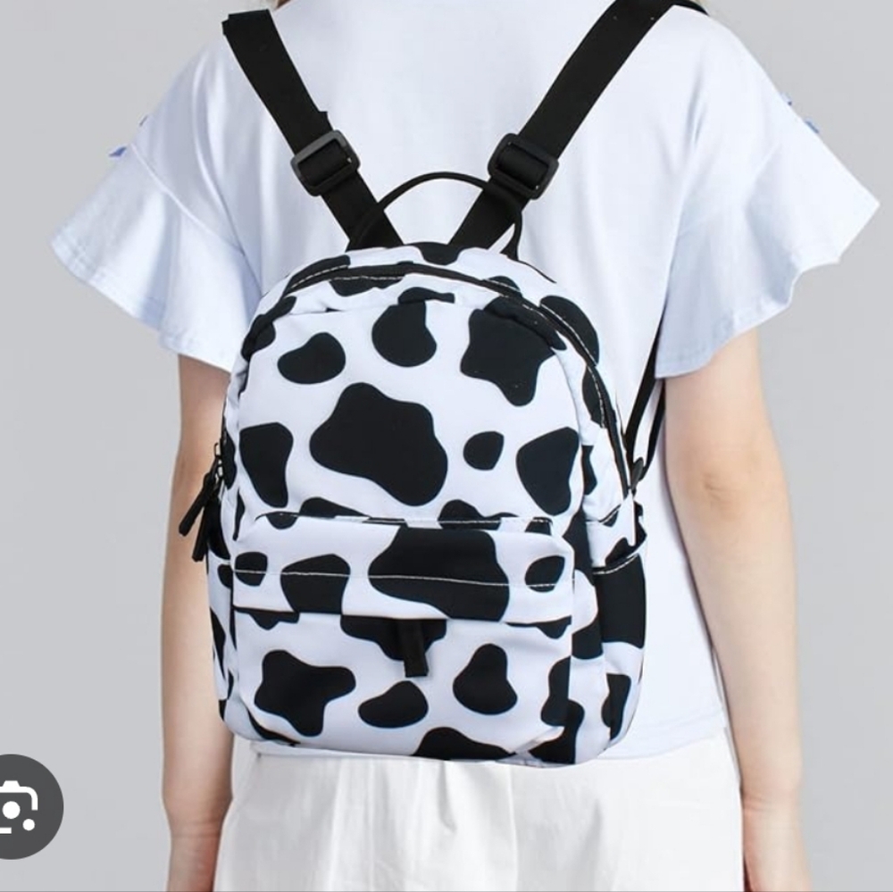 Monochrome Cow Print Women's Backpack